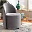Baxton Studio Bethel Velvet Fabric Upholstered Rolling Accent Chair
