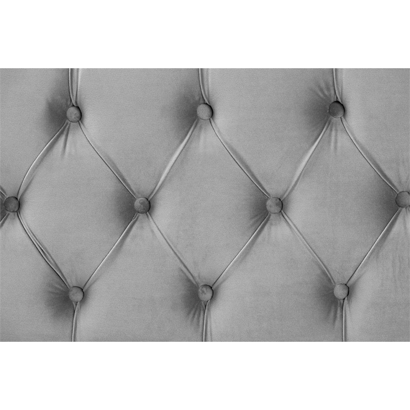 Baxton Studio Grey Velvet Fabric Upholstered and Gold PU Leather Storage Ottoman