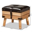 Baxton Studio Amena Dark Brown and Oak Finished Wood Small Storage Ottoman