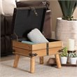Baxton Studio Amena Dark Brown and Oak Finished Wood Small Storage Ottoman