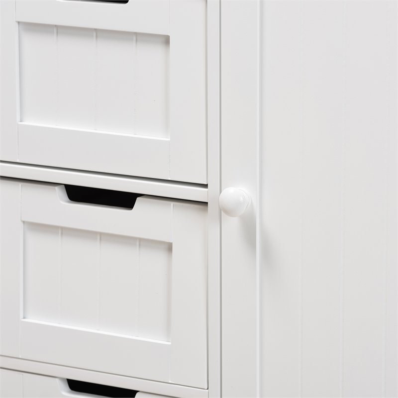 Baxton Studio Bauer White Finished Wood 4-Drawer Bathroom Storage Cabinet