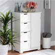 Baxton Studio Bauer White Finished Wood 4-Drawer Bathroom Storage Cabinet
