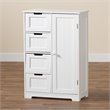 Baxton Studio Bauer White Finished Wood 4-Drawer Bathroom Storage Cabinet