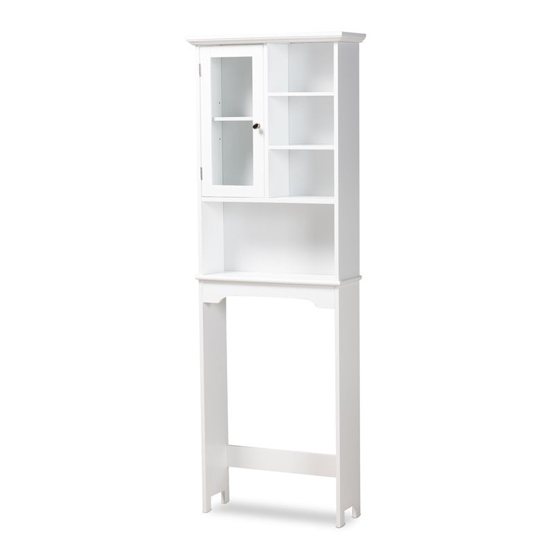 Baxton Studio Campbell White Finished Wood Over the Toilet Bathroom Cabinet