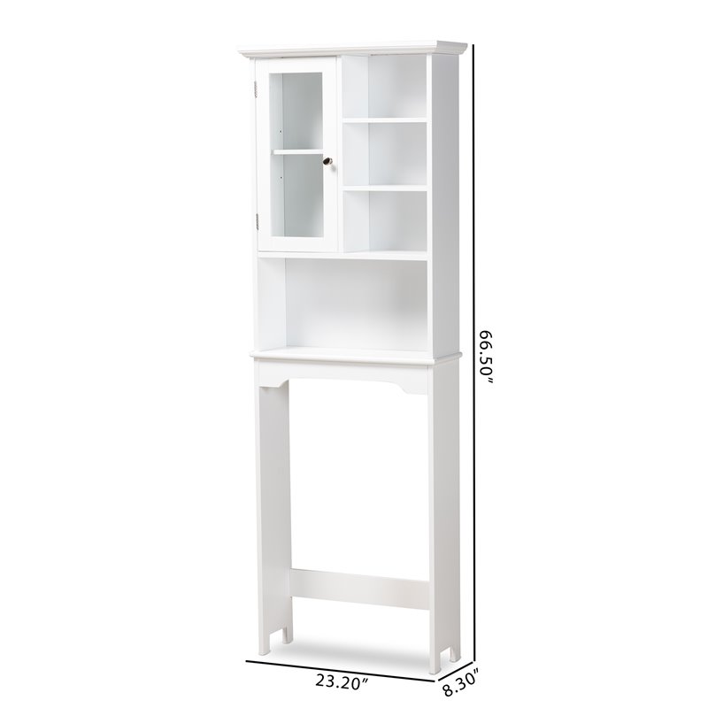 Baxton Studio Campbell White Finished Wood Over the Toilet Bathroom Cabinet