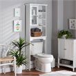Baxton Studio Campbell White Finished Wood Over the Toilet Bathroom Cabinet