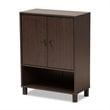 Baxton Studio Rossin Dark Brown Finished Wood 2-Door Entryway Shoe Cabinet