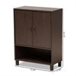 Baxton Studio Rossin Dark Brown Finished Wood 2-Door Entryway Shoe Cabinet