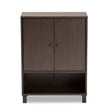 Baxton Studio Rossin Dark Brown Finished Wood 2-Door Entryway Shoe Cabinet