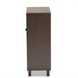 Baxton Studio Rossin Dark Brown Finished Wood 2-Door Entryway Shoe Cabinet