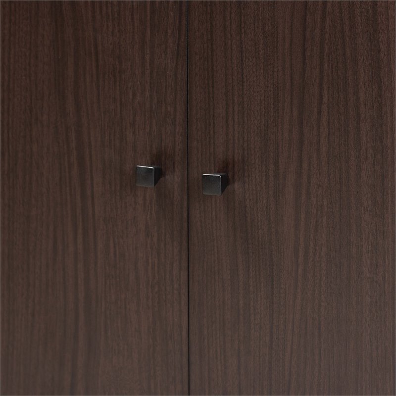 Baxton Studio Rossin Dark Brown Finished Wood 2-Door Entryway Shoe Cabinet