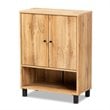 Baxton Studio Rossin Oak Brown Finished Wood 2-Door Entryway Shoe Cabinet