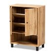 Baxton Studio Rossin Oak Brown Finished Wood 2-Door Entryway Shoe Cabinet