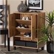 Baxton Studio Rossin Oak Brown Finished Wood 2-Door Entryway Shoe Cabinet