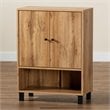 Baxton Studio Rossin Oak Brown Finished Wood 2-Door Entryway Shoe Cabinet