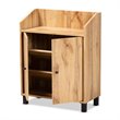 Baxton Studio Rossin Oak Brown Finished Wood 2-Door Entryway Shoe Cabinet