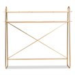Baxton Studio Merida Gold Brown Finished Wood 2-Tier Queen Size Shelf