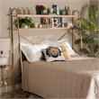 Baxton Studio Merida Gold Brown Finished Wood 2-Tier Queen Size Shelf