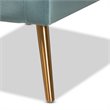 Baxton Studio Leland Velvet Upholstered Accent Chair in Blue with Gold Legs