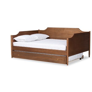 baxton studio alya brown finished wood full size daybed