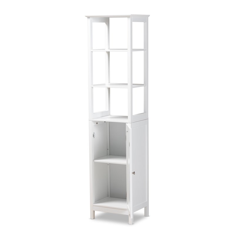 Baxton Studio Beltran White Finished Wood Bathroom Storage Cabinet