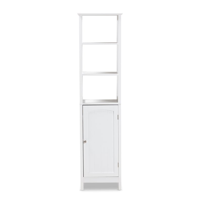 Baxton Studio Beltran White Finished Wood Bathroom Storage Cabinet