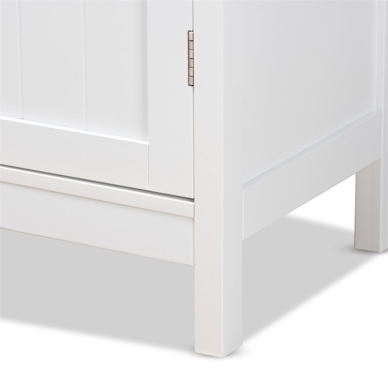 Baxton Studio Beltran White Finished Wood Bathroom Storage Cabinet
