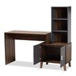 Baxton Studio Jaeger Two-Tone Brown and Dark Grey Finished Wood Desk