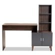 Baxton Studio Jaeger Two-Tone Brown and Dark Grey Finished Wood Desk