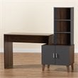 Baxton Studio Jaeger Two-Tone Brown and Dark Grey Finished Wood Desk