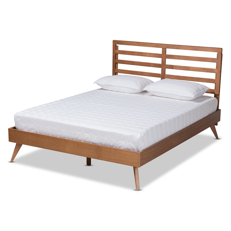 Baxton Studio Shiro Modern Brown Finished Wood Full Size Platform Bed
