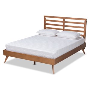Baxton Studio Shiro Modern Walnut Finished Wood Queen Size Platform Bed
