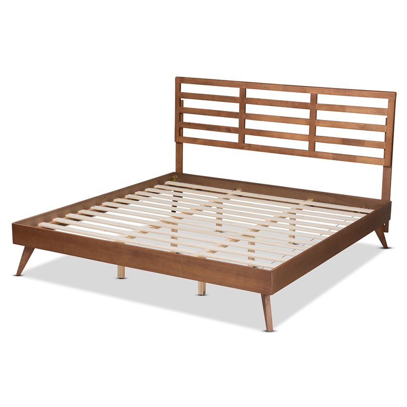 Baxton Studio Shiro Modern Brown Finished Wood King Size Platform Bed