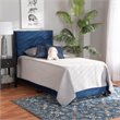 Baxton Studio Tamira Glam Navy Blue Upholstered Twin Size Panel Bed