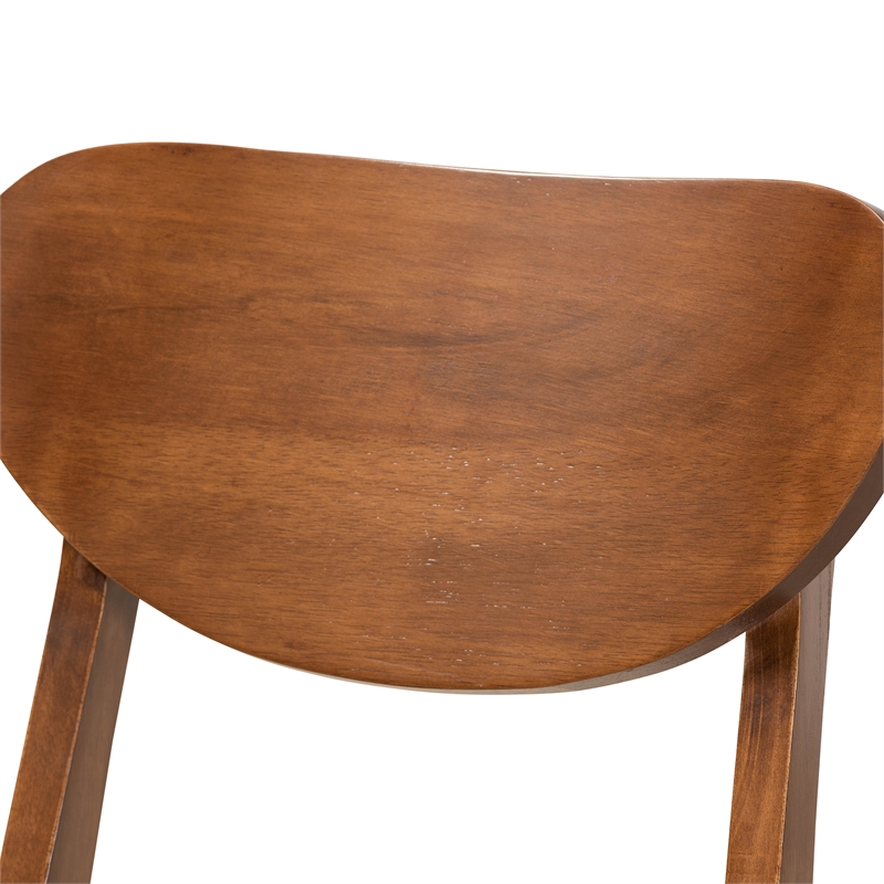 Baxton Studio Damara Sand Walnut Brown Finished Wood 2-Piece Dining Chair Set