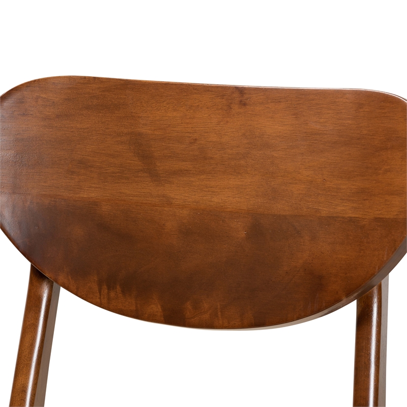 Baxton Studio Katya Sand Walnut Brown Finished Wood 2-Piece Dining Chair Set