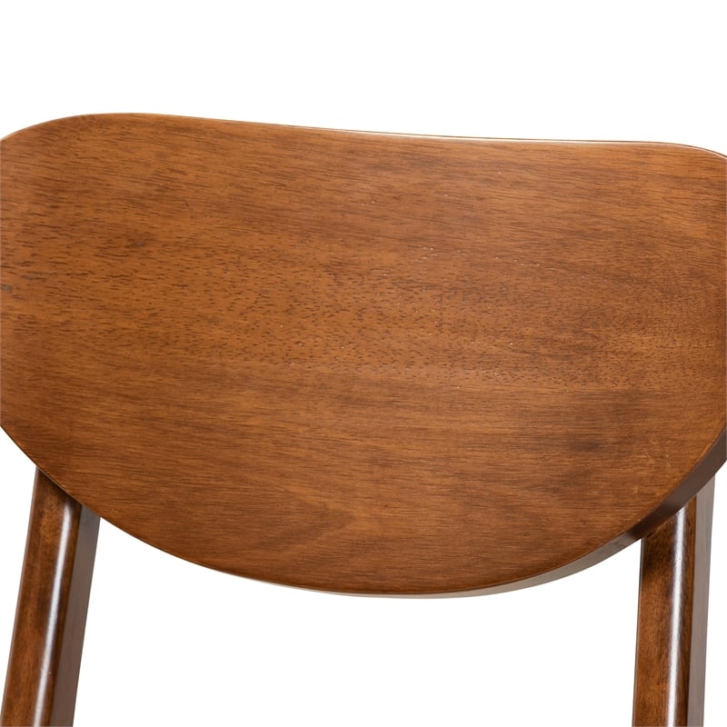 Baxton Studio Katya Grey Walnut Brown Finished Wood 2-Piece Counter Stool Set
