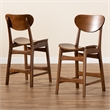 Baxton Studio Katya Brown Finished Wood 2-Piece Counter Stool Set