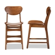 Baxton Studio Katya Brown Finished Wood 2-Piece Counter Stool Set