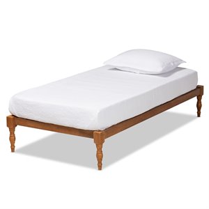 Baxton Studio Iseline Walnut Brown Finished Wood Twin Size Platform Bed Frame