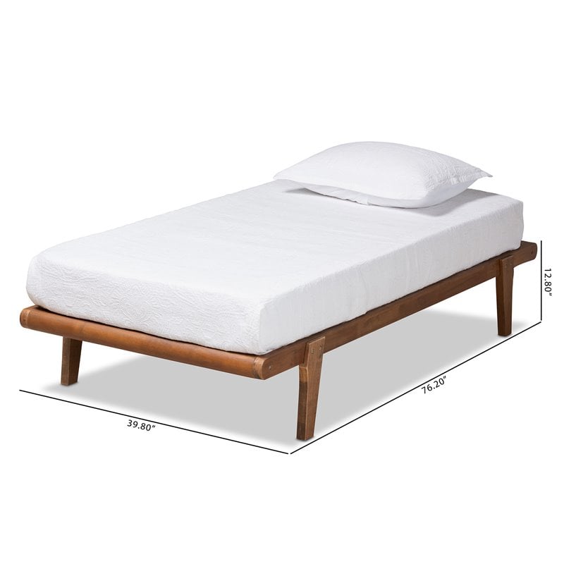 Baxton Studio Kaia Walnut Brown Finished Wood Twin Size Platform Bed Frame