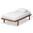 Baxton Studio Kaia Walnut Brown Finished Wood Twin Size Platform Bed Frame