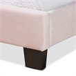 Baxton Studio Caprice Glam Light Pink Upholstered Twin Size Panel Bed