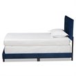 Baxton Studio Caprice Glam Navy Blue Upholstered Twin Size Panel Bed