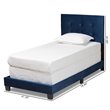 Baxton Studio Caprice Glam Navy Blue Upholstered Twin Size Panel Bed
