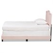 Baxton Studio Benjen Glam Light Pink Upholstered Twin Size Panel Bed