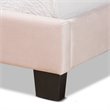 Baxton Studio Benjen Glam Light Pink Upholstered Twin Size Panel Bed
