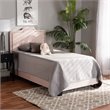 Baxton Studio Benjen Glam Light Pink Upholstered Twin Size Panel Bed