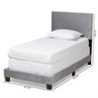 Baxton Studio Tamira Glam Grey Upholstered Twin Size Panel Bed