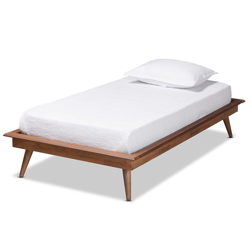 Baxton Studio Karine Walnut Brown Finished Wood Twin Size Platform Bed Frame